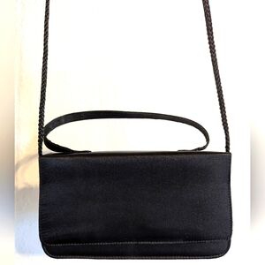 La Regale Black Clutch Purse With Shoulder Strap